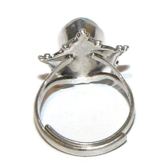 Unique Genuine Turquoise Sterling Silver Ring Adjustable - Picture 8 of 8